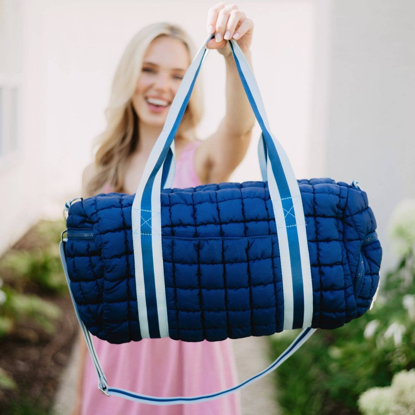 Navy Striped Women's Weekender Bag
