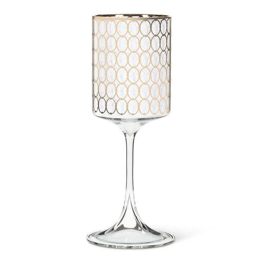 Slender Wine Glass with Gold Rings