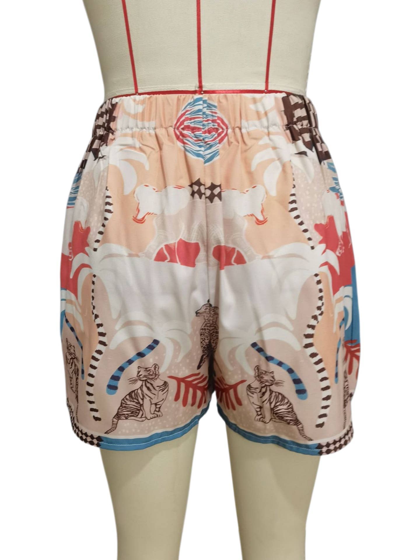 Boho Tropical Floral Casual Beach Shorts With Tie Waist
