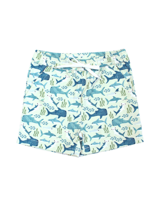 Shark Friends Ocean Animals Boys Swim Trunks Kids Swimsuit