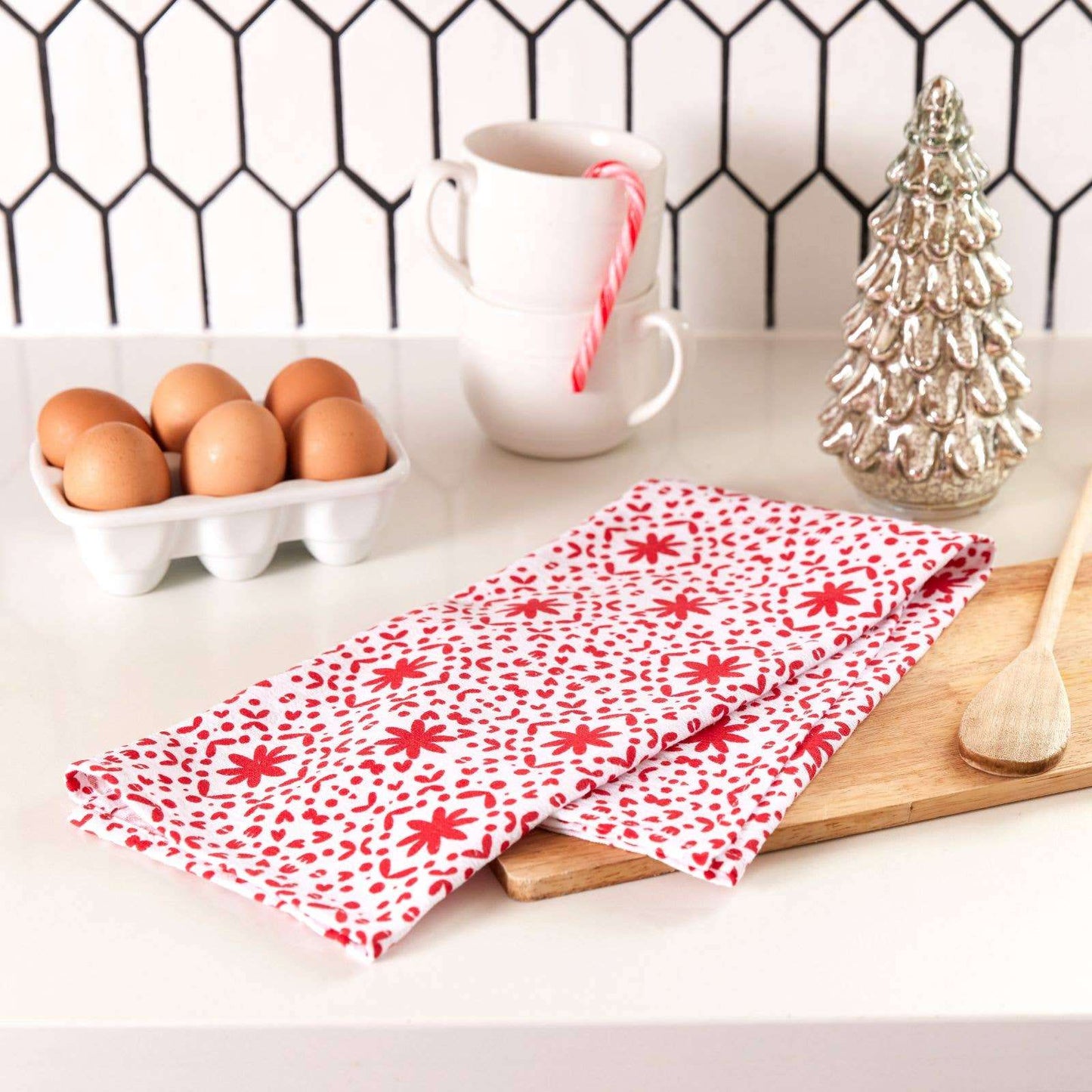 Scandi Ornaments Cotton Kitchen Towels (Set of 3)