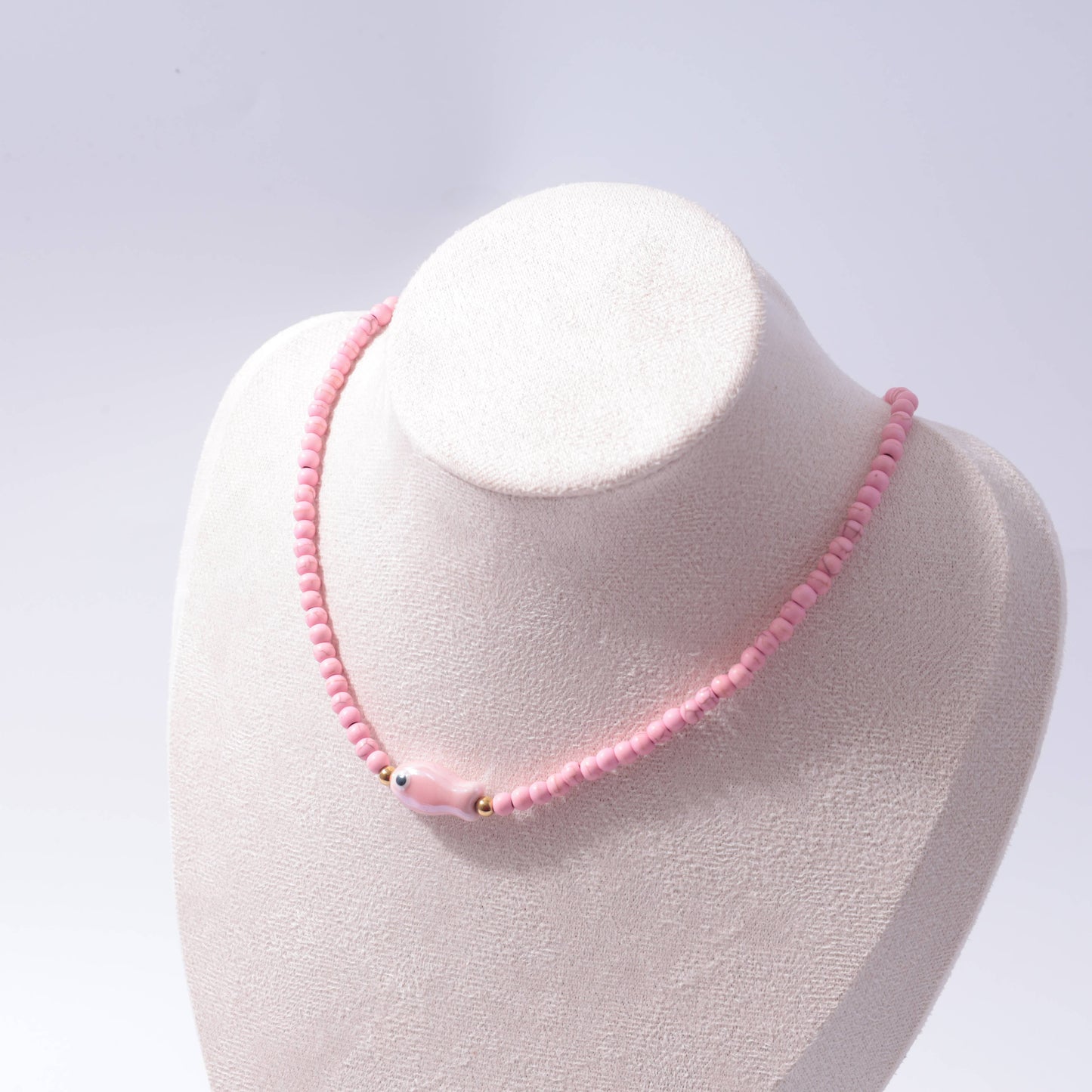 Good Luck Fish Bahama Wood Bead Necklace