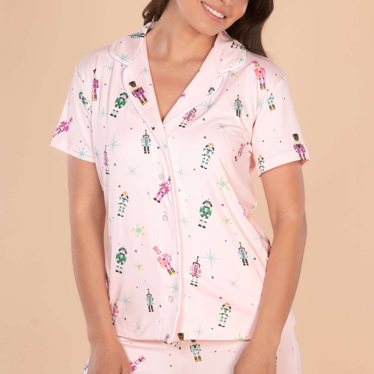 Nutcracker Parade Pajama Top | Pink Christmas PJs For Women