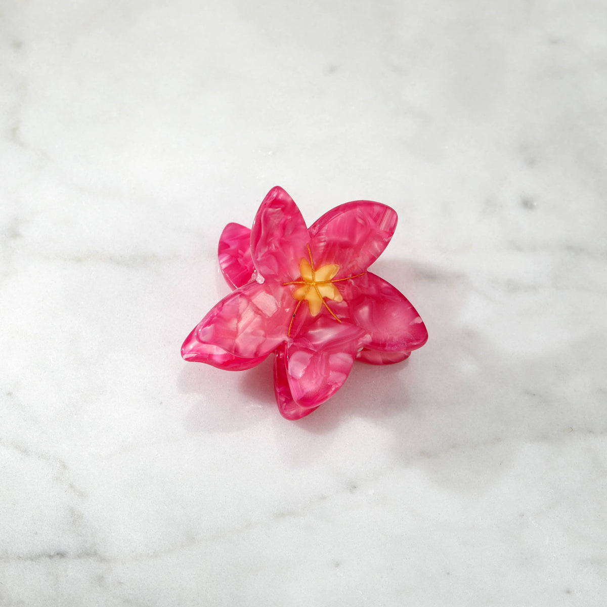 Eco-Friendly Plumeria Frangipani Flower Hair Clip Claw, Pink
