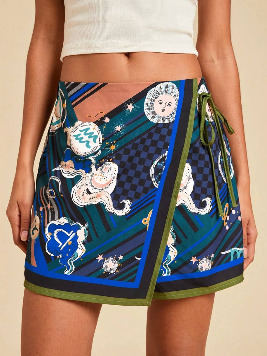 Boho Tropical Floral Casual Beach Shorts With Tie Waist