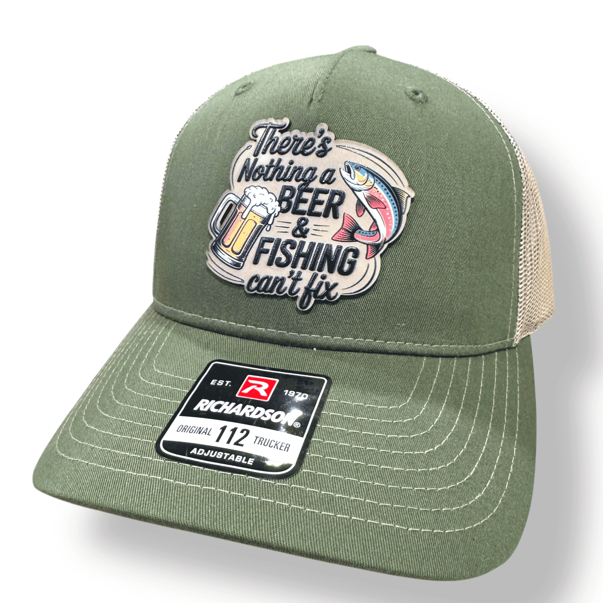 Beer and Fishing Patch Hat