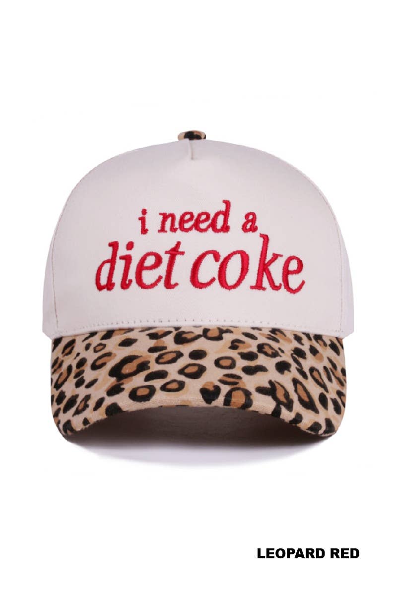 I Need A Diet Coke Two Tone Lettering Trucker Hat Cotton Cap