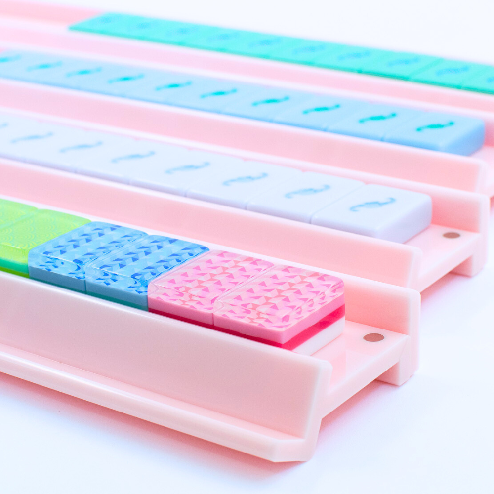 MAHJONG RACKS | Premium Acrylic | 4 Racks + 4 Pushers