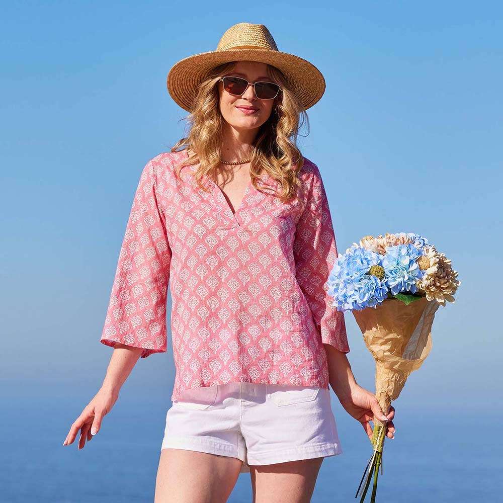 Fifer Pink Cotton Kurta Tunic