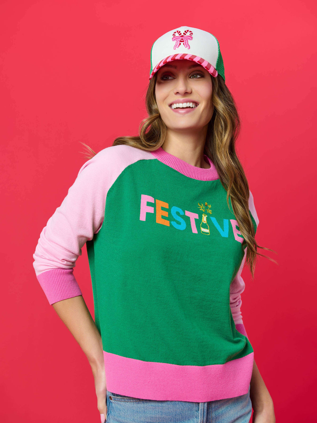 Candy Cane Trucker Hat