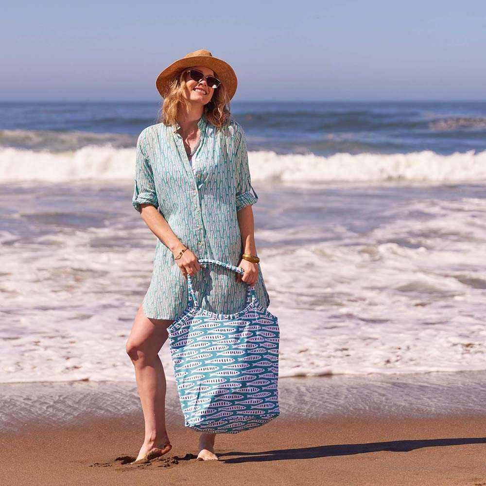 Sardina Ocean Cotton Button Down Beach Tunic