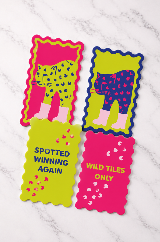 Cheetah Mahjong Shufflers Set of 2