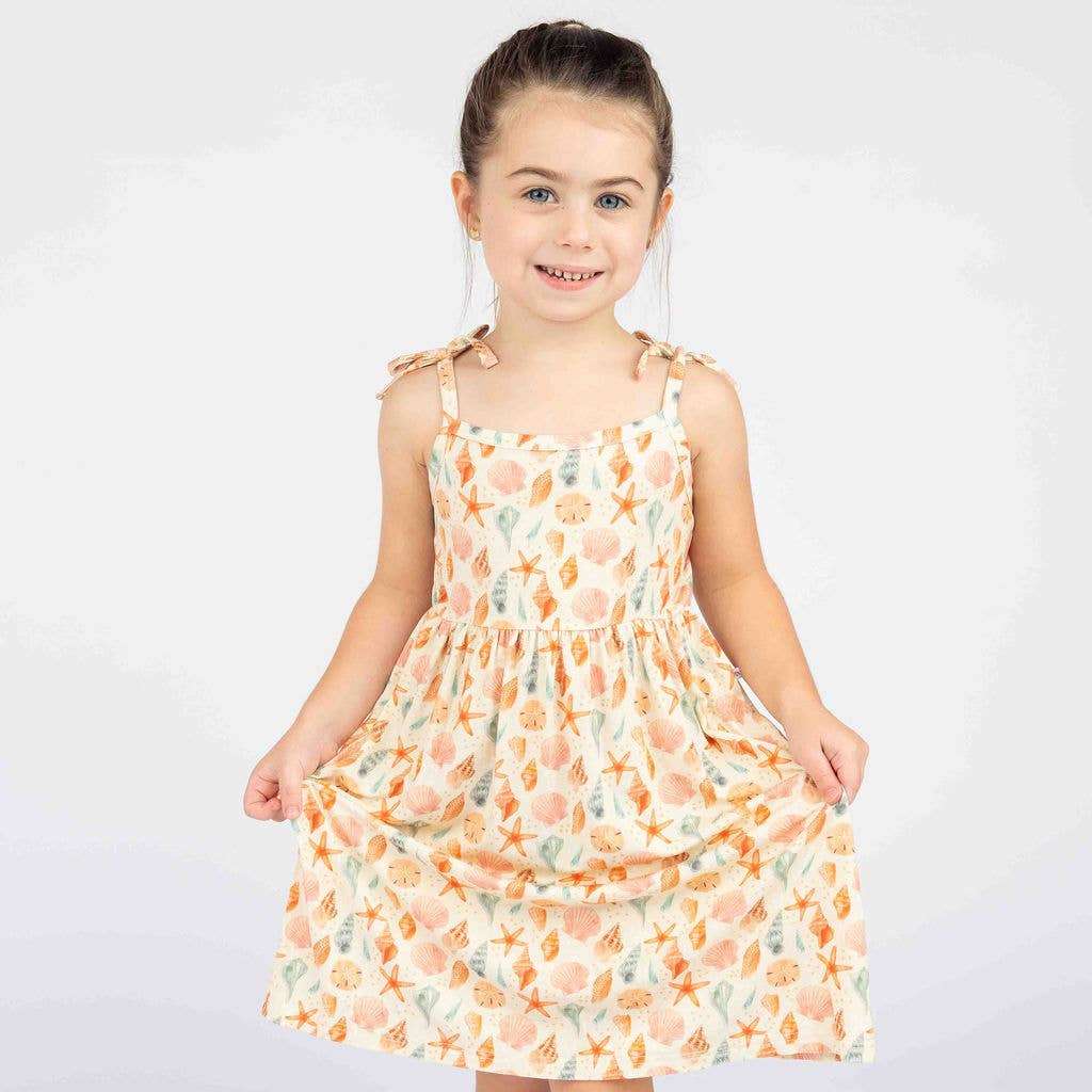 Sandy Seashells Beachy Kids Bamboo Sundress