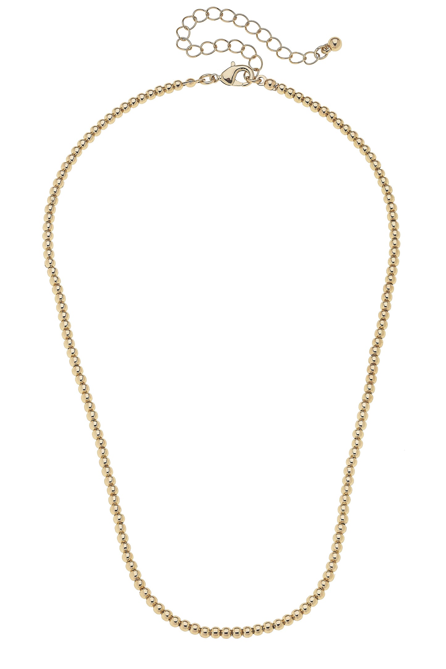 Mini Walker Ball Bead Charm Necklace Base in Shiny Gold