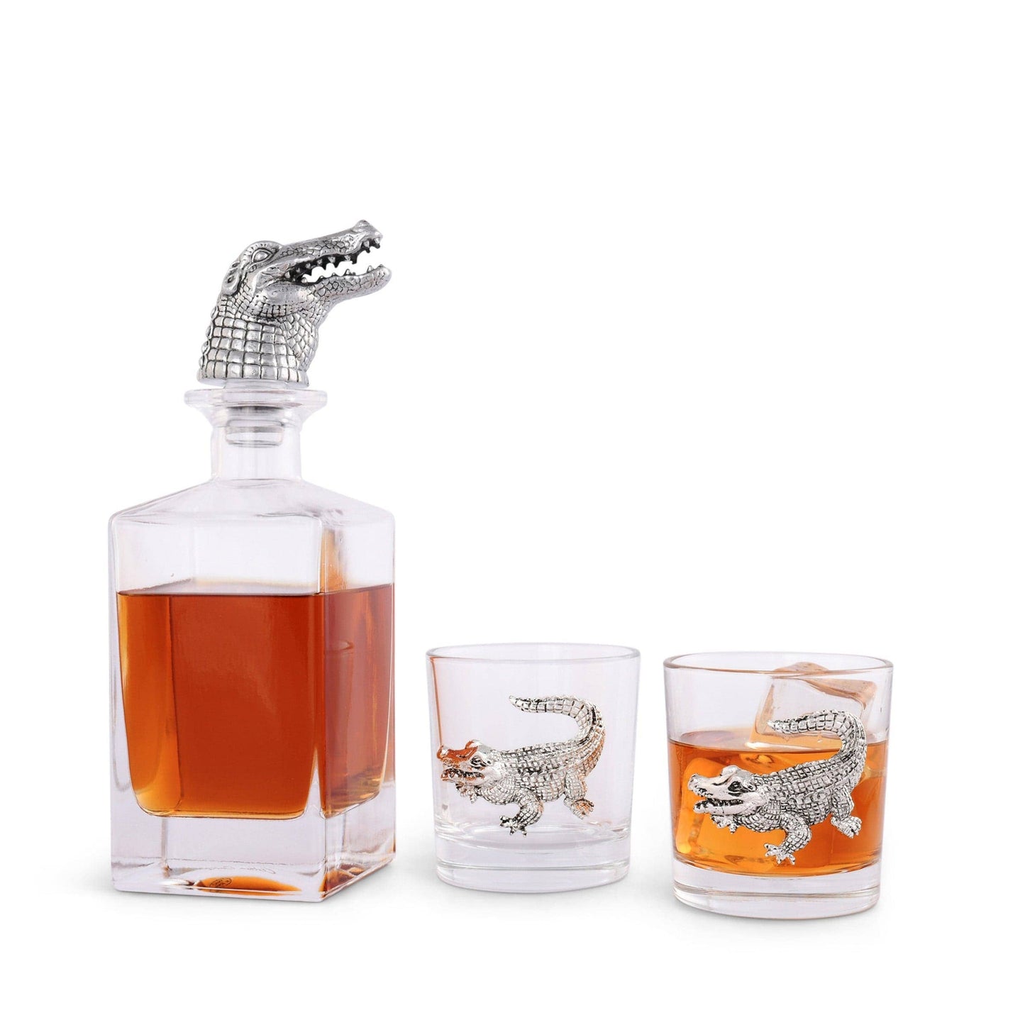 Alligator Decanter Set with Glasses