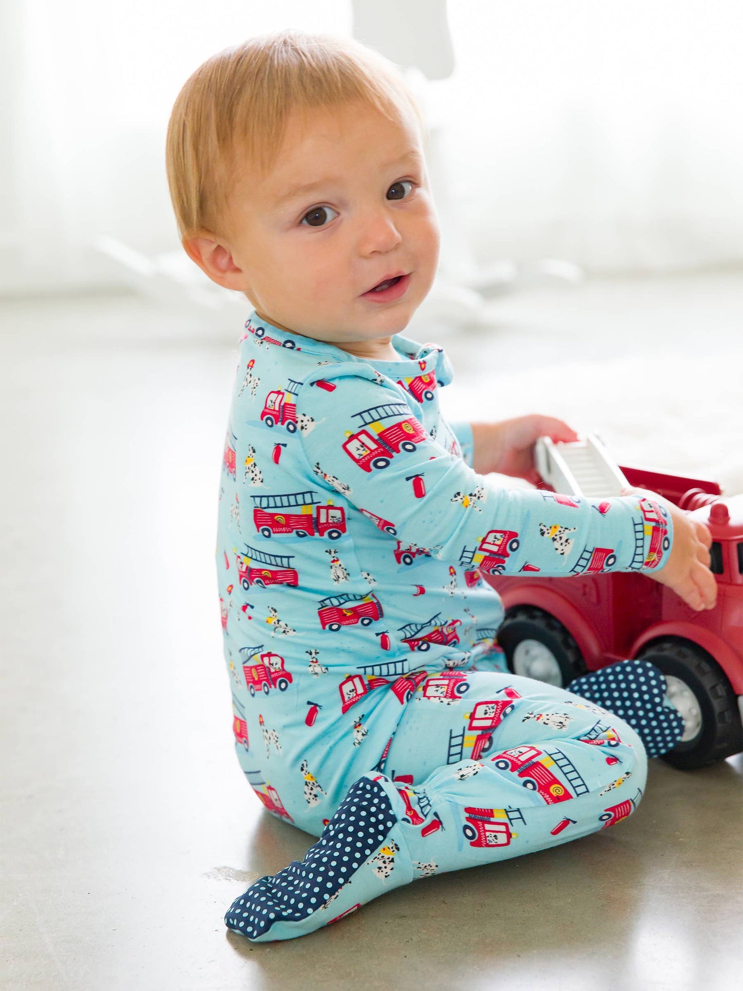 SoftSnooze™ Baby Boys Bamboo Viscose Paws To The Rescue Footed One Piece Pajama