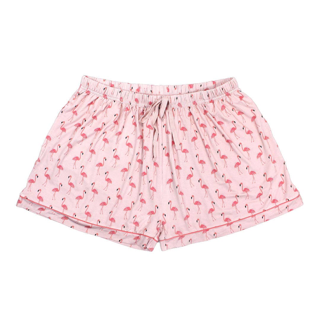 Fancy Flamingos Womens Bamboo Pajamas Sleep Shorts