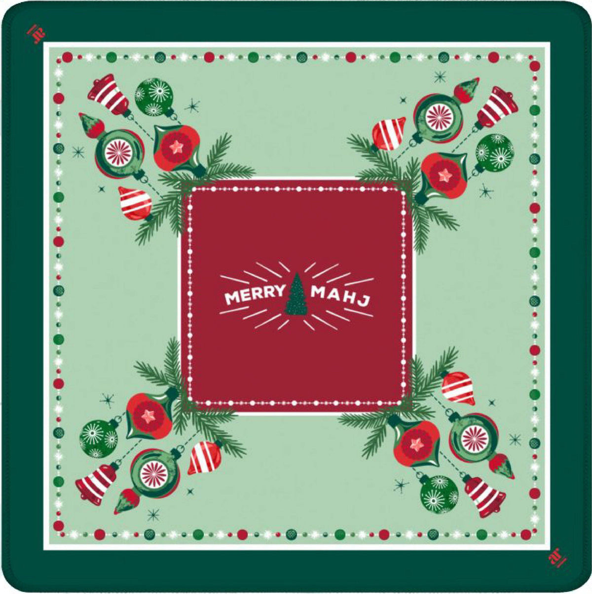 NEOPRENE Classic Very Merry Mahj Mahjong Mat | Christmas 33"