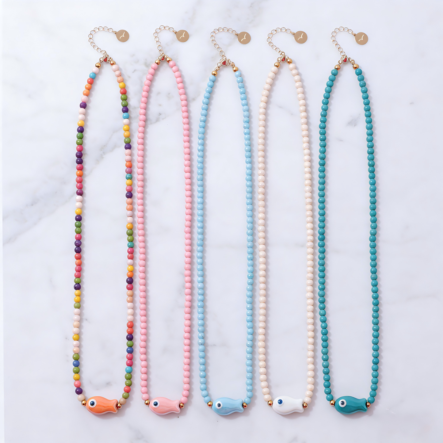 Good Luck Fish Bahama Wood Bead Necklace