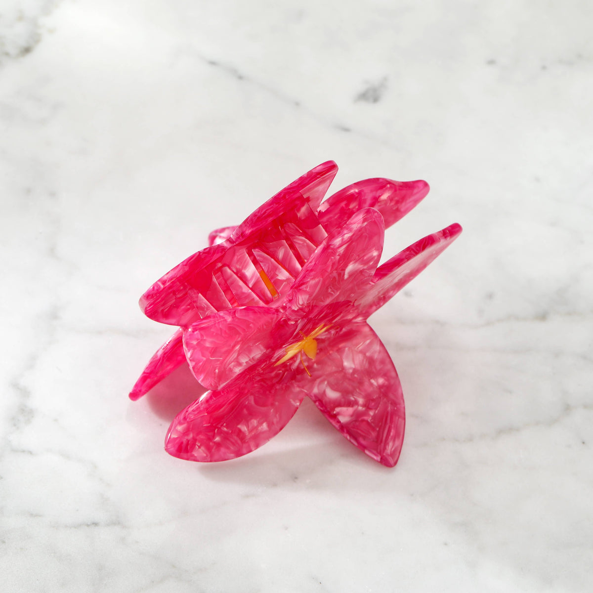 Eco-Friendly Plumeria Frangipani Flower Hair Clip Claw, Pink