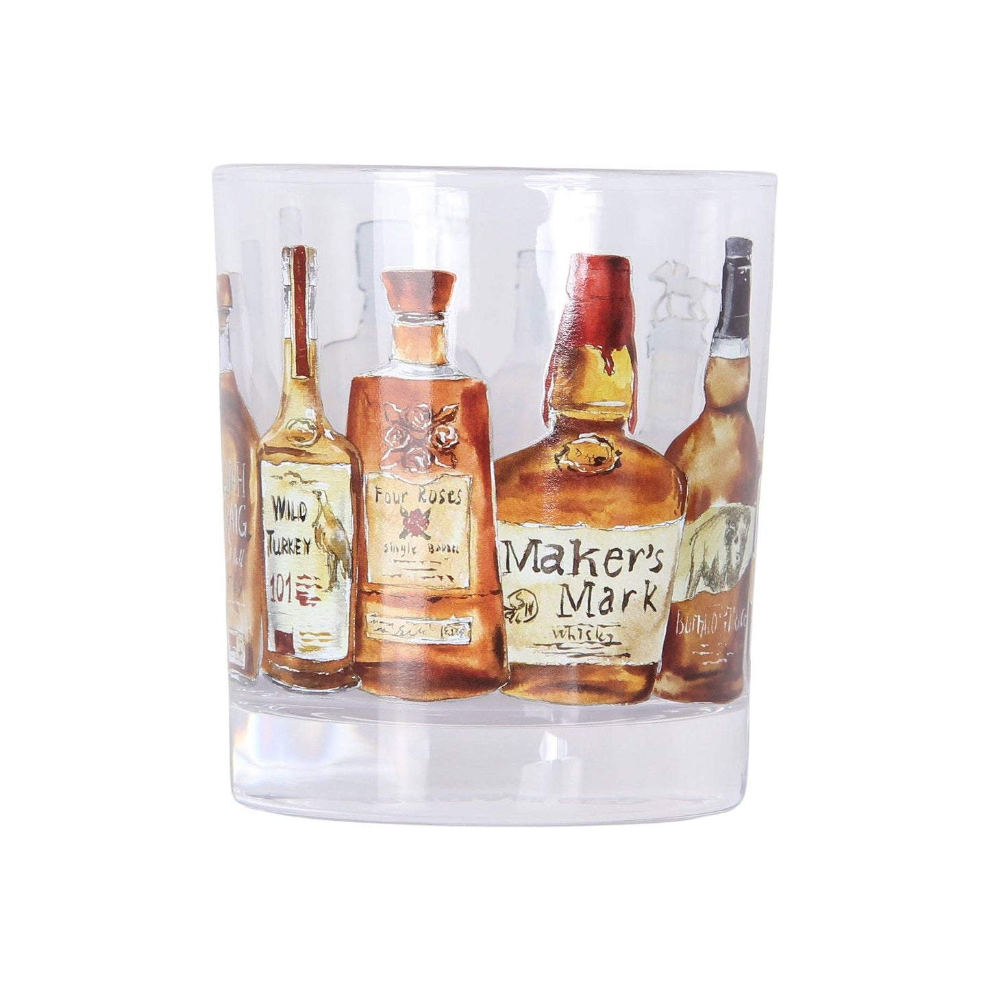 Bourbon Bottles Wrapped Rocks Glass