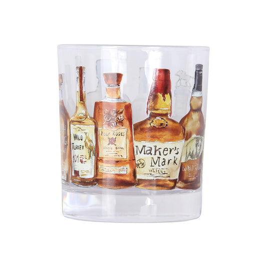 Bourbon Bottles Wrapped Rocks Glass