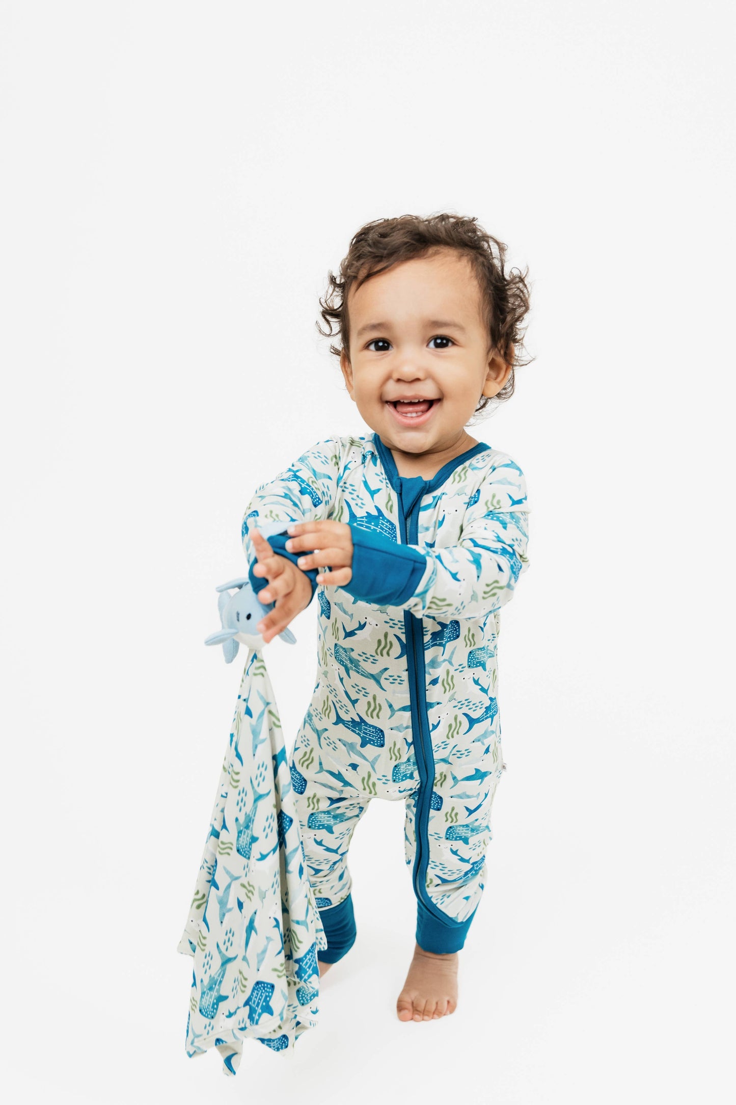 Shark Friends Ocean Bamboo Convertible Baby Pajamas