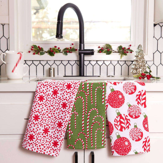 Scandi Ornaments Cotton Kitchen Towels (Set of 3)