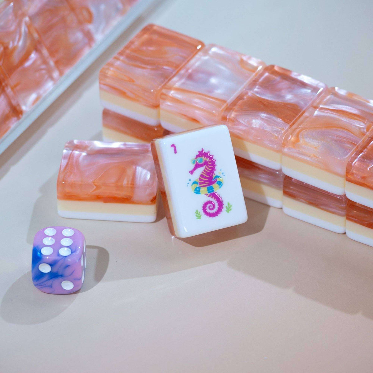 Palm Beach Mahjong Set - Coral Glow