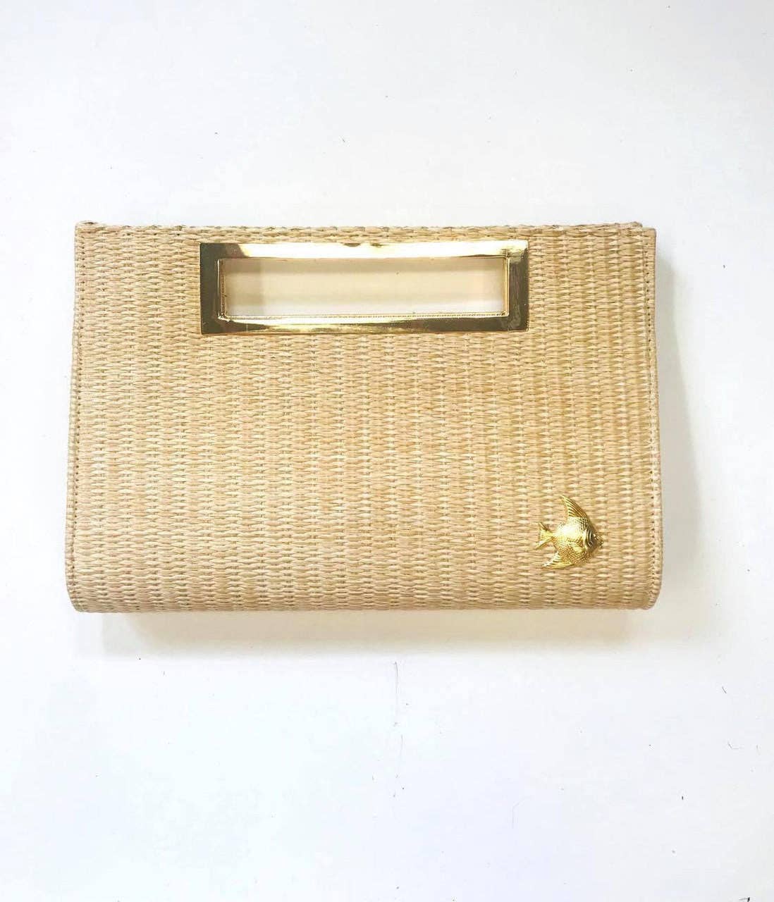 Chloe Clutch - Straw - Gold Charm - WS