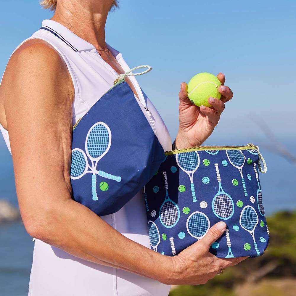 Tennis Navy Solo Medium Canvas Pouch