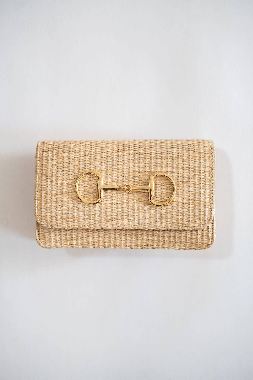 Ruby Straw Clutch- Gold Charm