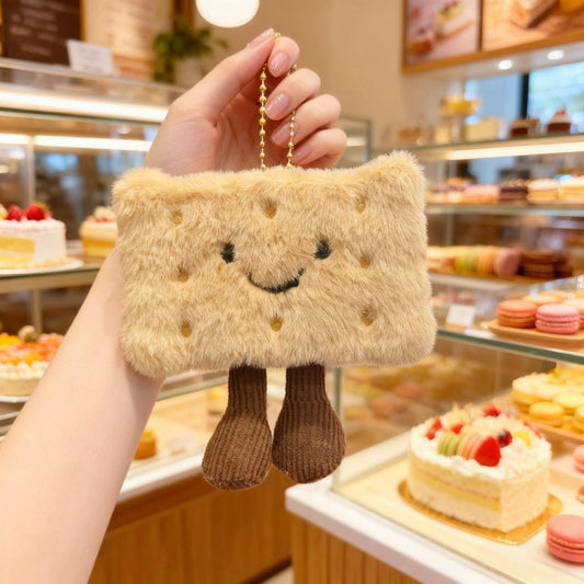 Cute Snack Plush Keychain - Donut & Biscuit Design