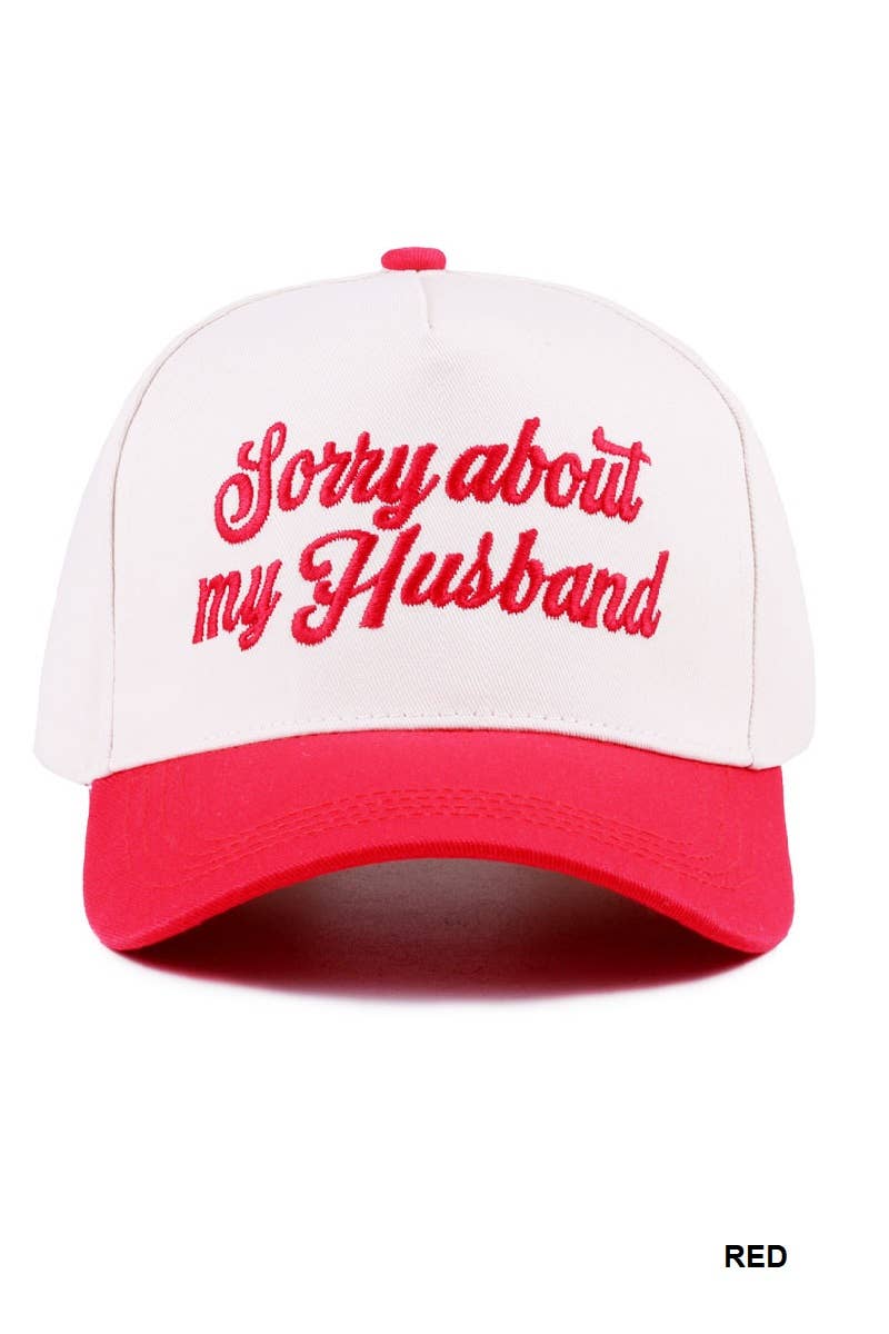 Sorry About My Husband Two Tone Canvas Cotton Cap