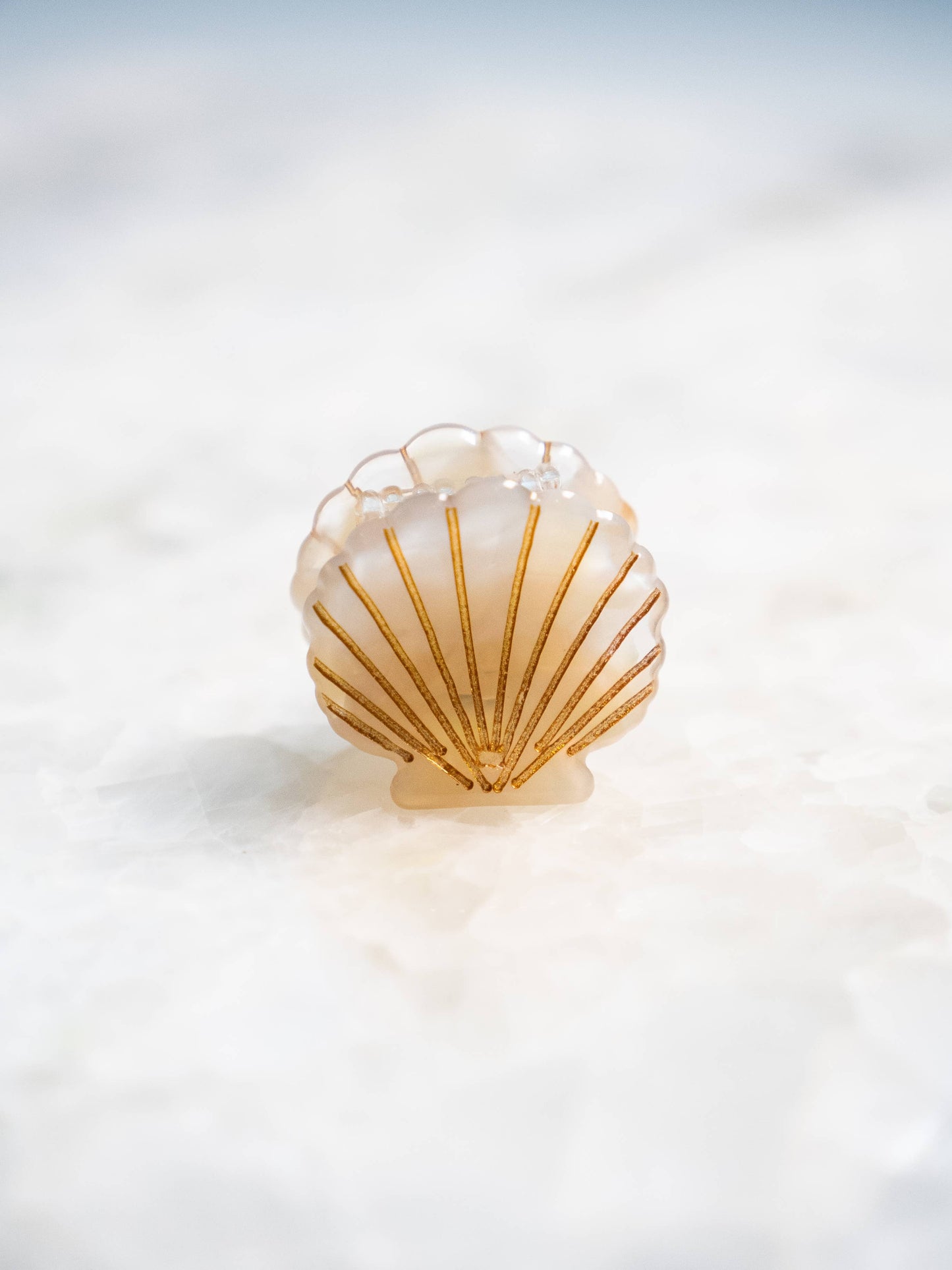 Eco Friendly Scallop Shells Hair Clip, Mini