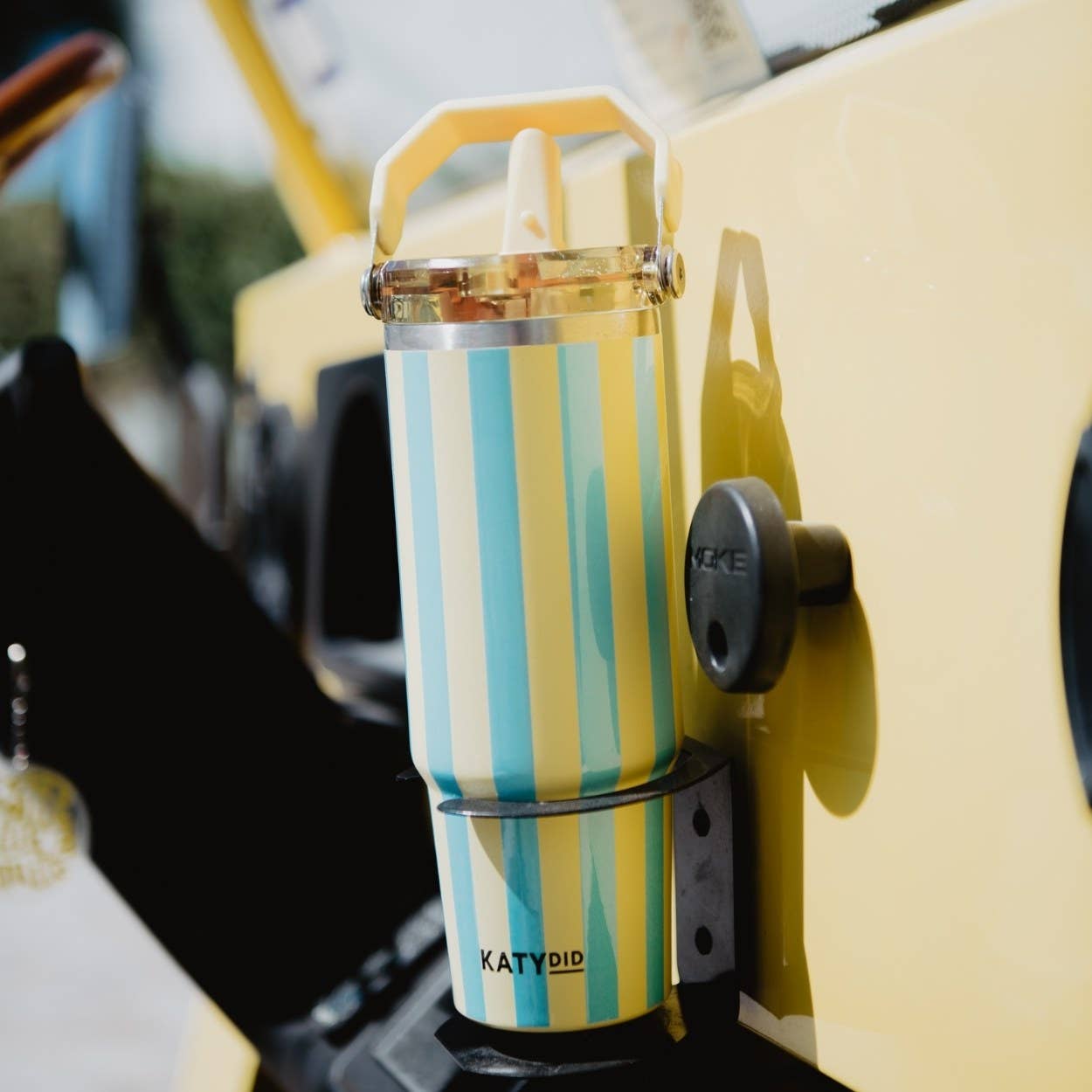 Yellow and Aqua Stripe 30 Oz Cabana Tumbler
