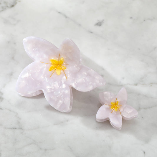 Eco-Friendly Plumeria Frangipani Hair Clip Claw, White
