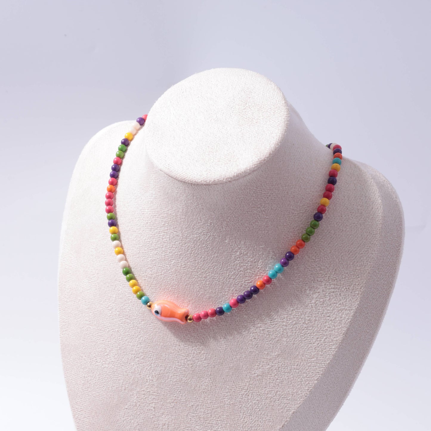 Good Luck Fish Bahama Wood Bead Necklace