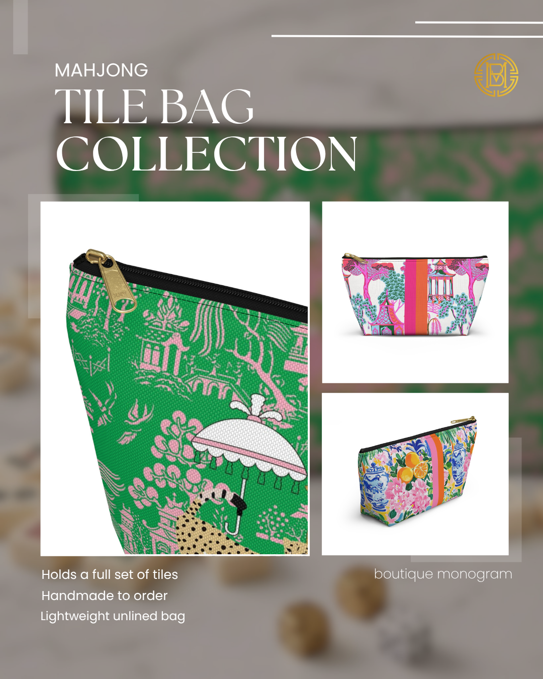 Mahjong Tile Bag, Boutique Monogram