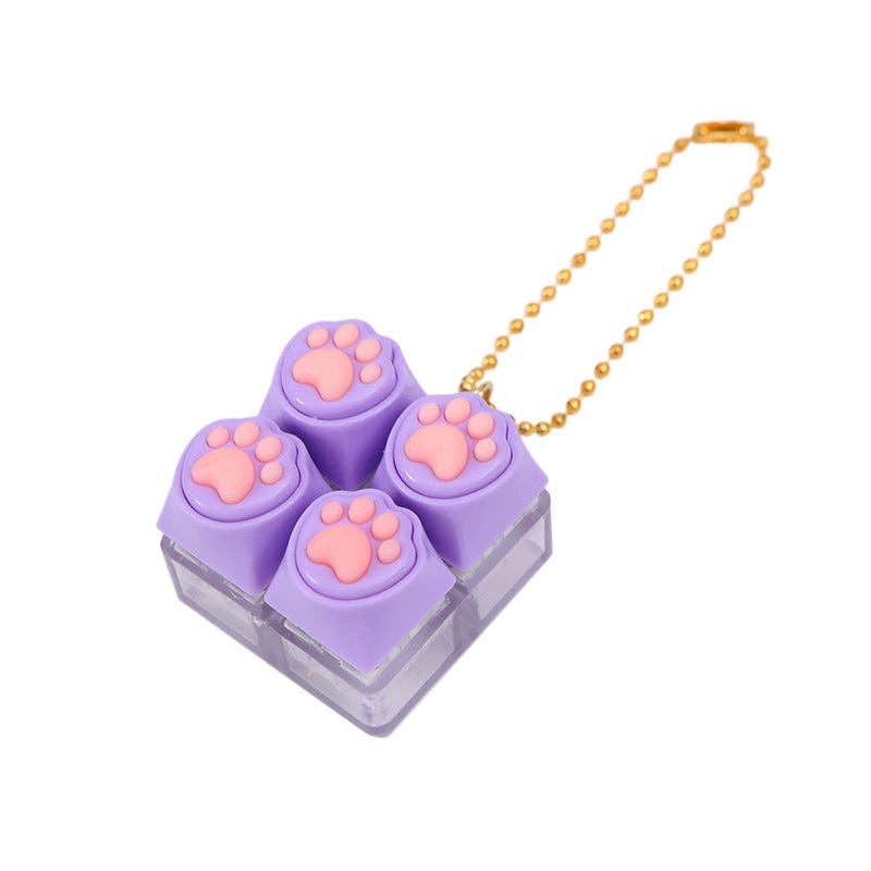 Silicone Cat Paw Fidget Keychain Stress Relief Toy