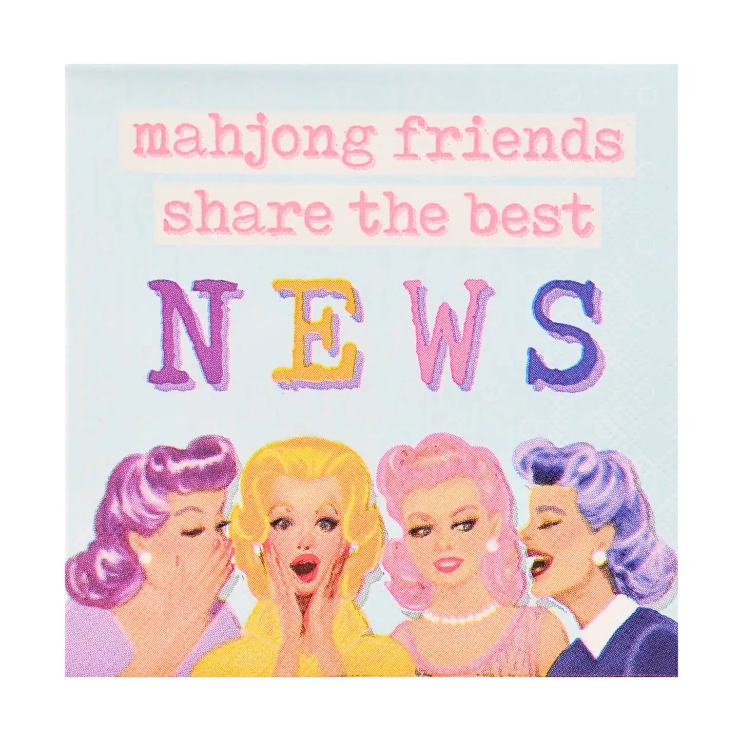 "Mahjong Friends Share the Best News" Cocktail Napkins