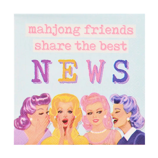 "Mahjong Friends Share the Best News" Cocktail Napkins