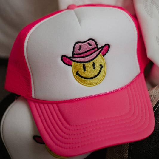 Cowboy Hat Happy Face Western Foam Hat