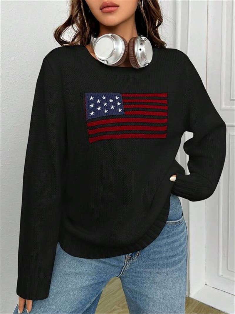 American Flag Knit Sweater
