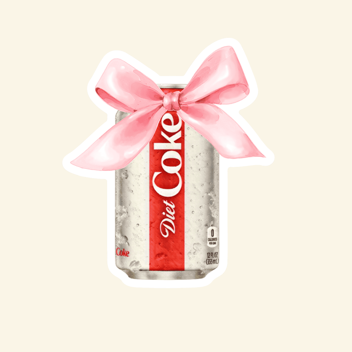Diet Coke Love Sticker – Bow Design for Journals, Tumblers