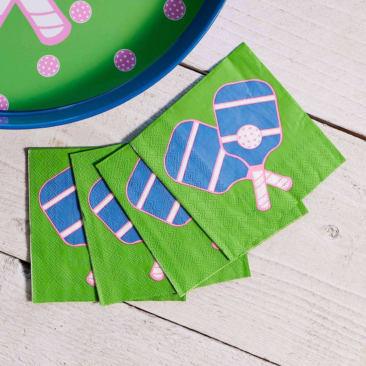 Pickleball Green  Paper Cocktail Napkins