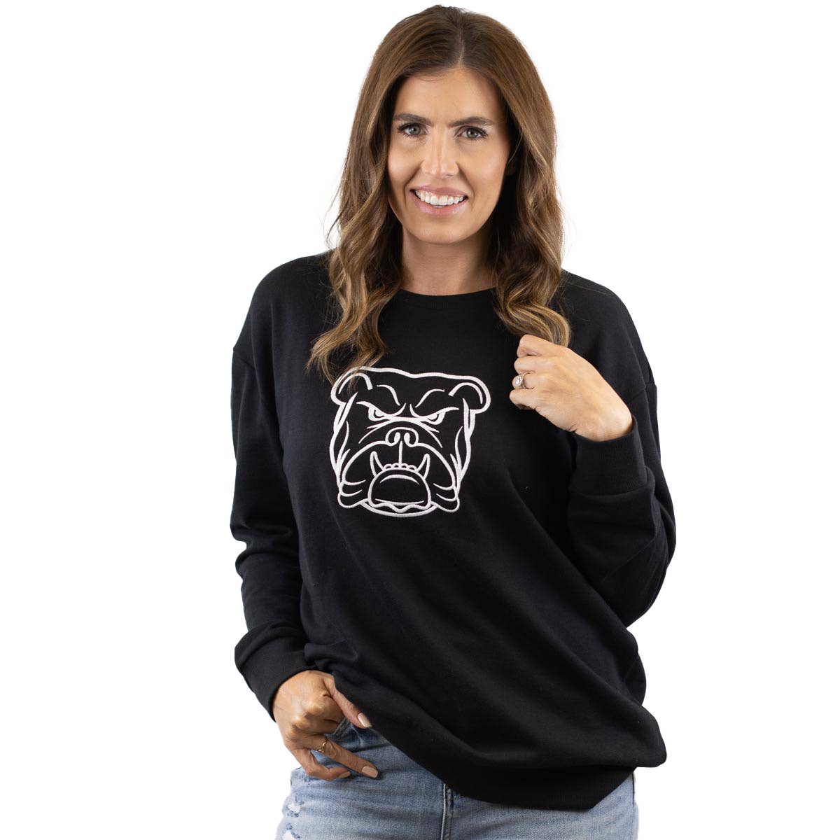 Bulldog Stare Sweatshirt   Black/White   -Asst.