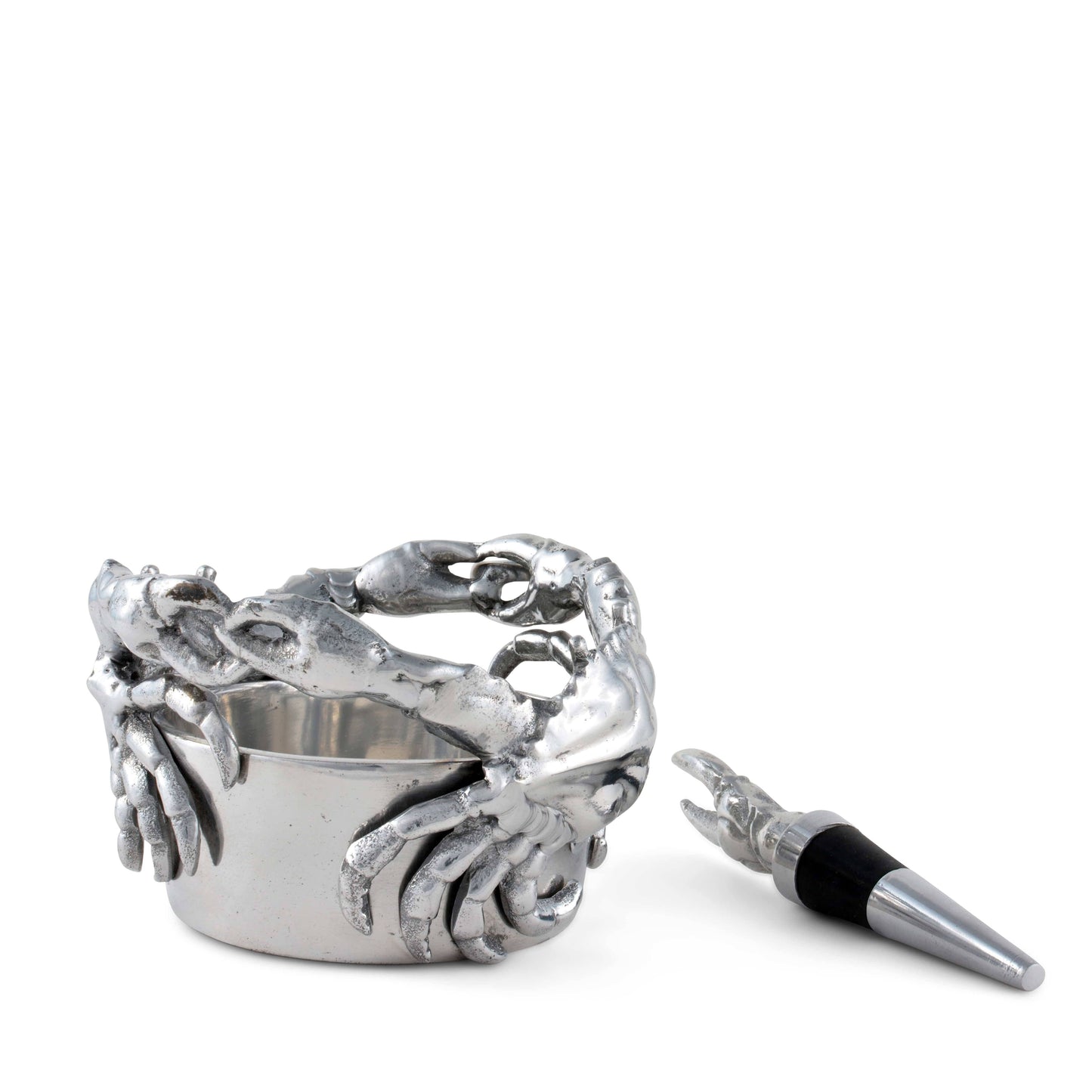 Crab Wine Caddy and Stopper Set