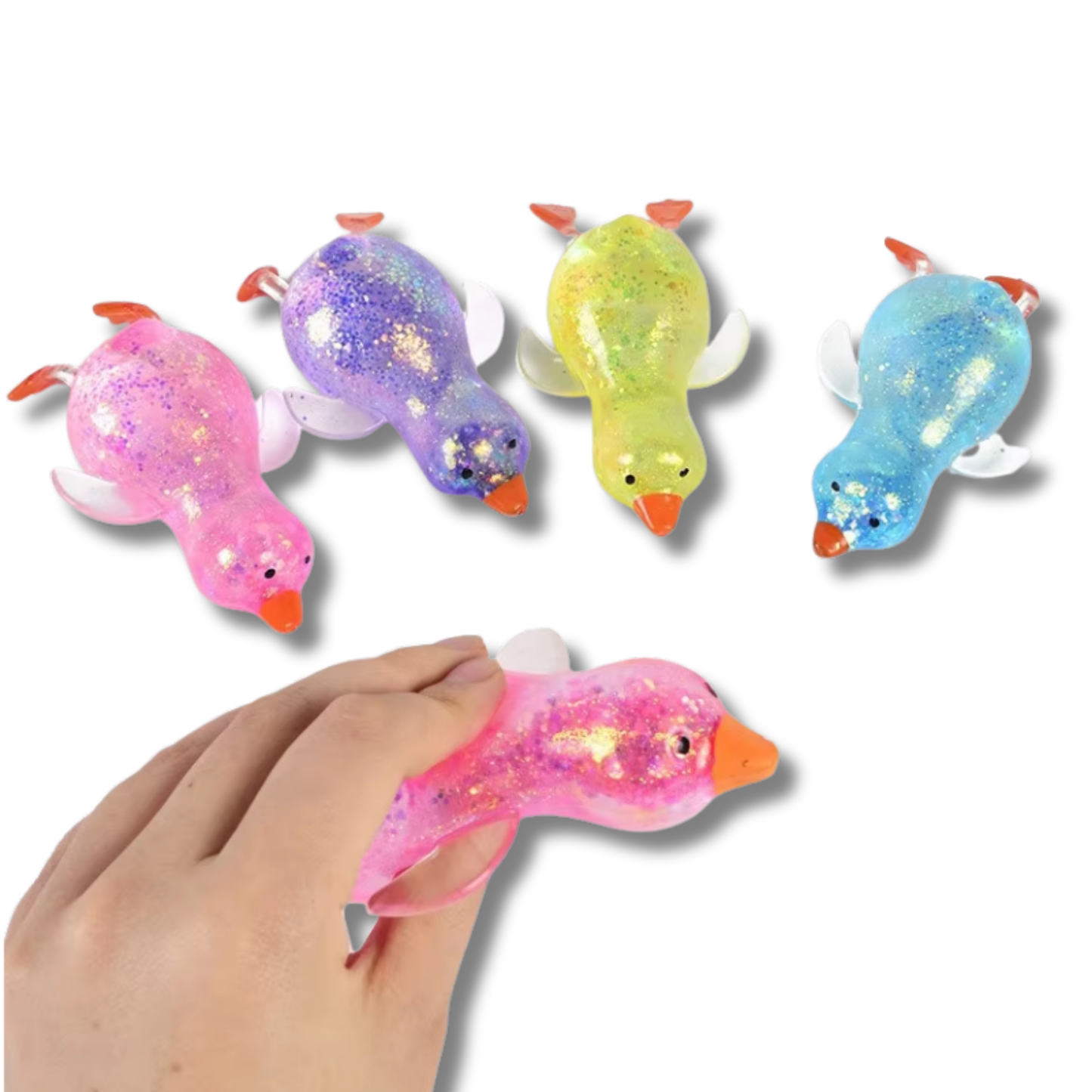 Ducks Glitter Sugar Squishy Fidget Kids  Toy- Assorted