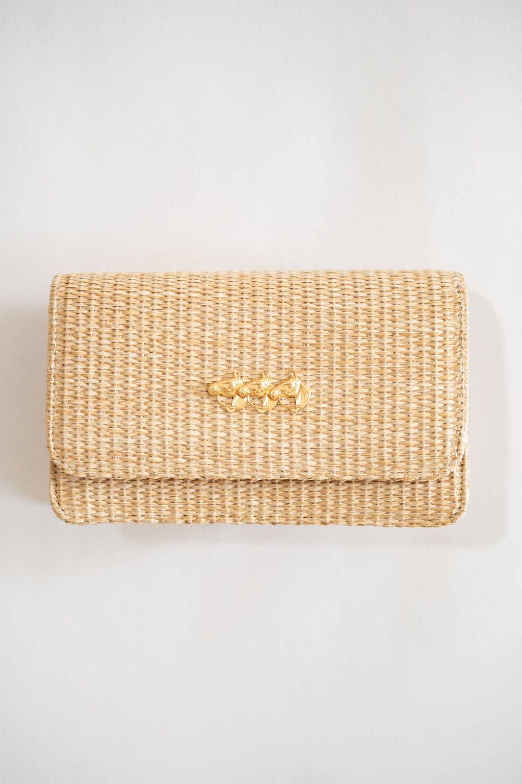 Ruby Straw Clutch- Gold Charm